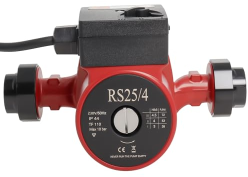 Pompe de Circulation D'eau Chaude RS25/4-180, Circulateur pour Chauffage Central 72W, Pompe à Pression pour Circulateur Domestique Réglage à Trois Vitesses par Poweka