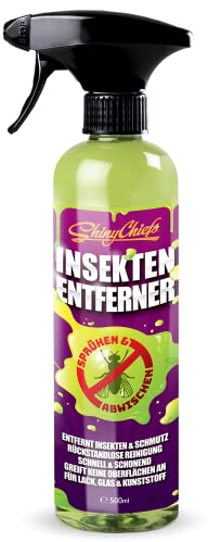 ShinyChiefs INSEKTENENTFERNER - Auto Insektenreiniger mit extremer Reinigungskraft und gutem Kriechvermögen - Insektenlöser für Scheiben und weitere Oberflächen, auch ideal für die Vorwäsche, 500ml
