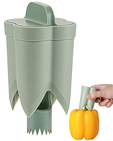 WOTEG Pepper Seed Remover | Pepper Chili Bell Jalapeno Corer Seed Remover - Pepper Chilli Cutter Corer Slicer Fruit Peeler Kitchen Utensil