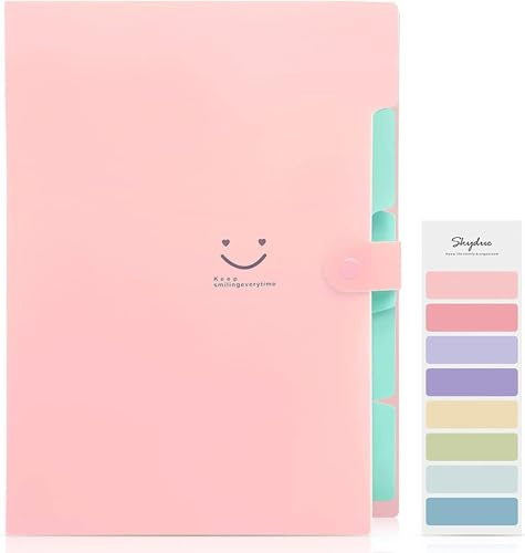 SKYDUE Document Organiser, A4 Expanding File Folder, Colored Plastic Folders,Sturdy and Protective File Storage to Organise Paperwork, Receipts, Invoices, Bills, Documents