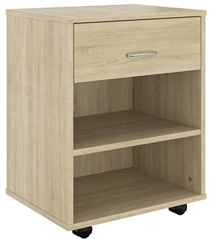 vidaXL Skåp med hjul sonoma-ek 46x36x59 cm konstruerat trä