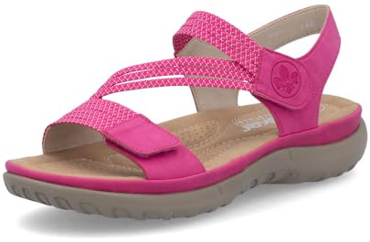 Rieker Damen Klassische Sandalen 64870, Frauen Sandalen,Sommerschuhe,Freizeitschuhe,offene Schuhe,Strandschuhe,Rosa (31),39 EU / 6 UK