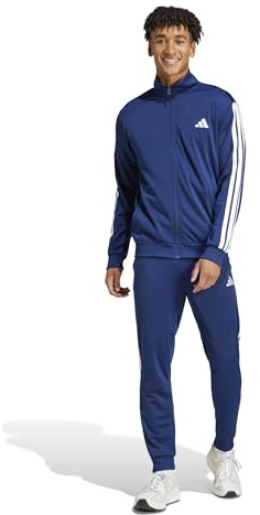adidas Herren Sportswear Basic 3 Stripes Tricot Track Suit, Dark Blue, 4XL Short