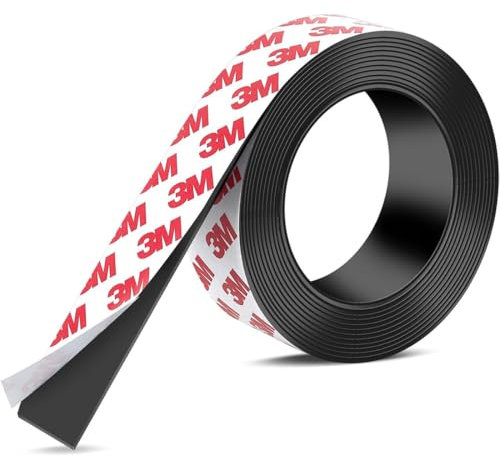 SIRLOMU Imanes adhesivos, 1 pieza, tira magnética autoadhesiva con fuerte poder, extra gruesa y más ancha, cinta magnetica potente, fácil de cortar para aplicaciones versátiles (2 mm x 20 mm x 2 m)