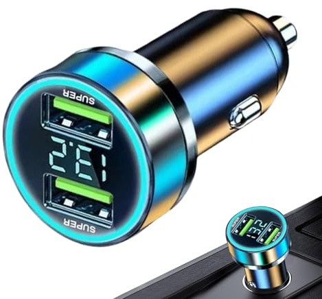 Caricabatteria da auto, caricatore per auto 2 in 1 a due porte, ricarica rapida PD QC 3.0 240 W, carica USB da auto per telefoni cellulari, tablet e dispositivi, adattatore di alimentazione ad alta