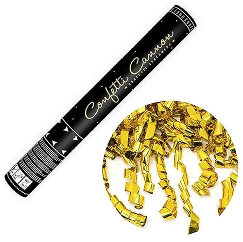 Inevitable Party 40cm Confetti Cannon with Streamers, Gold Metallic Streamers, Party Celebration Shooter (Gold x 1)
