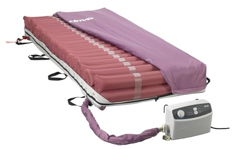 Drive Medical Med-Aire Low Air Loss Mattress Replacement System - Alternating Pressure - Pressure Redistribution Mattress - Moisture Wicking Cover - Home or Facility Use