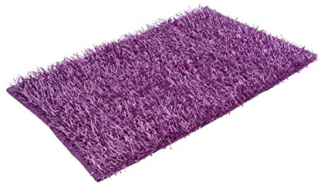 Gözze - Langflor Teppich, Metallic-Optik, Shaggy, 35% Baumwolle und 65% Polyester, 60 x 100 cm - Violett