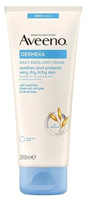 Aveeno Dermexa Daily Emollentien Cream (200 ml), Body Lotion for Very Dry Skin Prone to Eczema, Natural Skin Care with Oats and Ceramides, Vegan