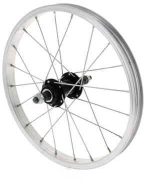 BIKE ORIGINAL - Roue Avant 16 - Jante Alu Simple Parois 20 Trous - Moyeu Alu à Écrous - Compatible Pneus 32-63 mm - Freinage sur Jante - ETRTO 305X20C - Couleur Argent