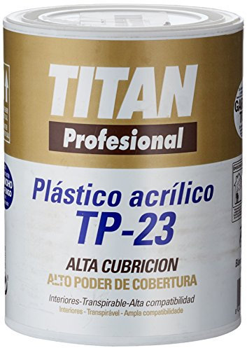 PINTURA ACRÍLICA PARA DECORACIÓN DE PAREDES Y TECHOS T-3 BLANCO.MATE 1l TITAN 123000301