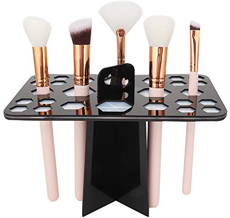 Pennello per Trucco Stendino, Pennello per Trucco 26 Fori Portapennello per Asciugatura All'aria Pennello Cosmetico Stendino per Pennelli per Trucco Pennelli per Unghie Pennelli Amanti del Trucco, Ner