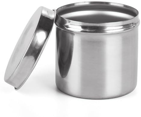 Cotton Bud Holder, Cotton Pad Holder Stainless Steel Cotton Pad Dispenser Cotton Ball and Swab Holder with Lid Bathroom Jar Storage Cosmetics Storage Box with Lid for Cotton Balls