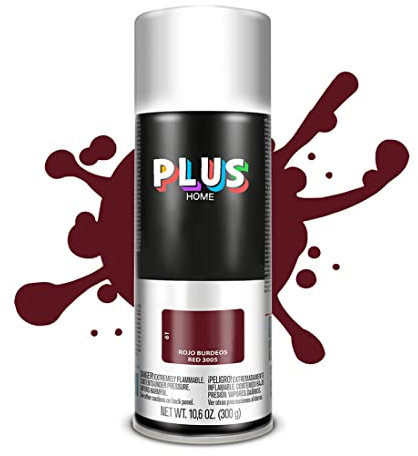 Pintura Spray 520cc para pintar todo tipo de super cies: madera, metal, cartón, tela, piedra, bra de vidrio, plásticos rígidos, etc para bricolaje y DIY.Rojo Burdeos (Ral:3005)(Paquete de 1 )