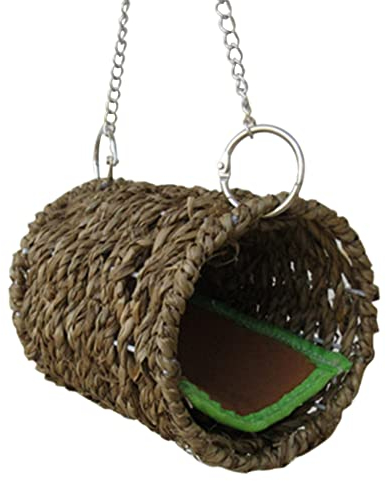 Tunnel und Röhren für Meerschweinchen - Swing Chinchilla Toys mit Matte - Handgewebtes Stroh Kleintierstreu Frettchen Spielzeug Spielhaus für Häschen Meerschweinchen Chinchilla Frettchen Shangjia