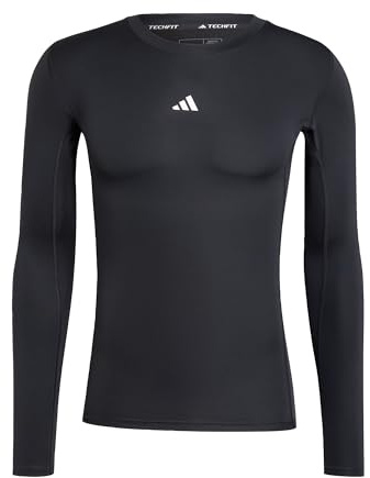 adidas Men's Techfit Compression Training Longsleeve Shirt, Black, L