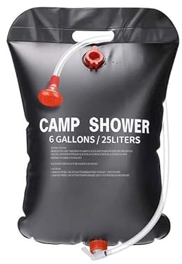 König Design Camping Shower Solar Shower, Mobile Camping Shower Set, Outdoor Garden Shower Children Hot Water, Portable Solar Water Bag for Garden, Travel Shower with Shower Head Hose Bag (25 Litres)