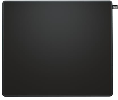 CHERRY XTRFY GP5, Tapis de Souris de Gaming en Tissu L (460 x 400 x 4 mm), Surface Lisse Rapide et Précise, Bords Cousus, Antidérapant, Lavable en Machine, Noir