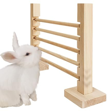 Furtryvl Barre de Saut pour Lapin, Obstacle d'exercice Multifonctionnel en Bois Naturel | pour Petits Animaux