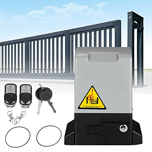 Abridor automático de puerta corredera con dos controles remotos Sensor de fotocélula infrarroja Operador de puerta eléctrica Kit completo para puerta corrediza Entrada Seguridad Puerta enrollable h