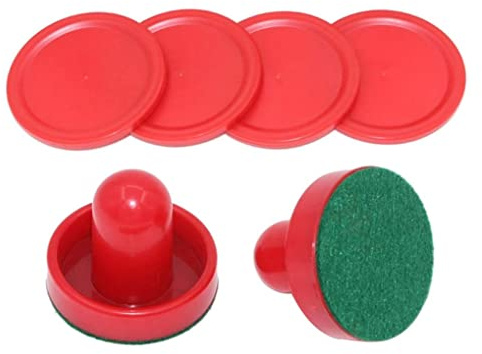 Air Hockey Pucks Air Hockey Replacement Set Air Hockey Pucks and Paddles Ice Hockey Pushers Pucks Paddles Table Family Game Red