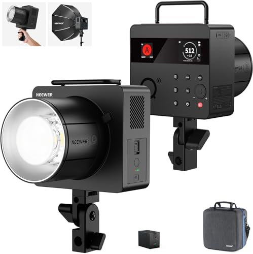NEEWER Q6 600Ws 2.4G TTL Outdoor Studio Flash with App Control, 1/1 to 1/512, 1/8000 HSS 3000mAh Battery Strobe Light Photography, 30W Bi Color LED Modeling Lamp/400 Full Power Flash/0.01-0.9s Recycle