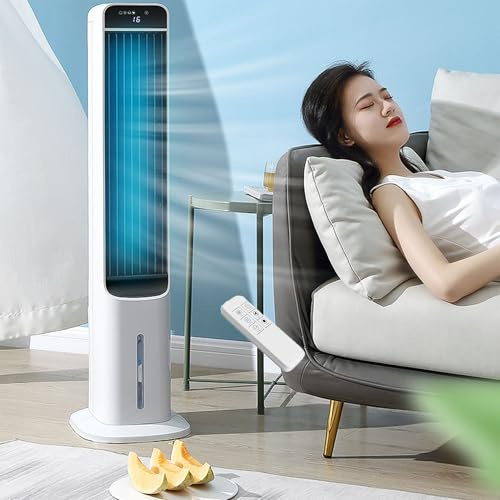 Bärbar luftkonditionering, 2025 Nyaste 3-i-1 evaporativ luftkylare, med 3 hastigheter, mobil luftkonditionering, 12H-timer, fjärrkontroll och LED-display