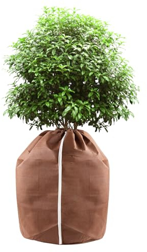 Votoko Bolsa Anticongelante para Plantas en Maceta, Protección Invernal para Plantas en Maceta, con Cremallera y Cordón, Bolsa de Protección de Plantas para Plantas de Balcón de Palmeras (45 * 50cm)