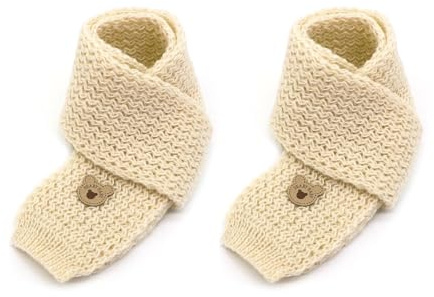 GYIOFAI 2 Piezas Bufanda de los Niños, Bufandas para Niños, Bufanda de Invierno Unisex niños, Bebé cálida de punto (Beige)
