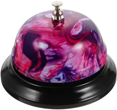 IDEANATEGRATE Cloche de Service Manuelle pour Restaurant et Bar, Sonnette D'appel Imprimée Motif Floral, Compacte et Pratique, Cloche de Réception Multifonction Cuisine, Bureau Style Aléatoire