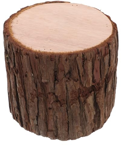 LOORGVEL Base de Madera para Manualidades Diseño de Tocón de Árbol, Portavelas Redondo Adecuado para Decoración de Mesas de Café