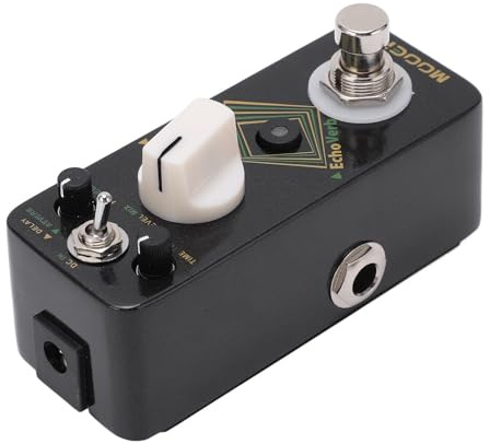 HUSHUI Delay Reverb Pedal Minigitarreffektpedal för Scenprestanda Metal Black 2-effekter