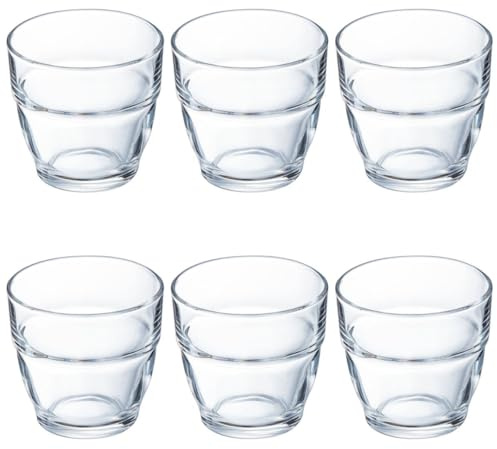 Arcoroc Forum Caja De 6 Vasos Bajos Vidrio 16cl Sodo Apto Microondas Apto Frigorífico Apilable