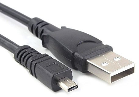 Panasonic Link It USB Cable - UC-E6 USB for Lumix DMC-SZ1, PC & Mac, Black, 480 Mbps, 0.04 lbs