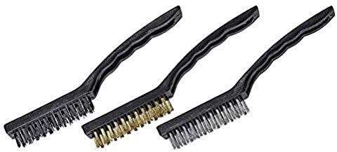 kwb Hand-Drahtbürsten Satz 3-teilig, 1x Messing-Drahtbürste (Grill-Bürste), 1x Stahl-Bürste, 1 x Stahl-Bürste verzinkt