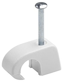 Meister Express-Schelle 7 - 11 mm - weiß - 50 Stück im praktischen Set - Zur Fixierung von Kabeln & Leitungen - Inkl. vormontiertem Nagel / Haftclips / Kabelschellen / Nagelschellen / 7454150