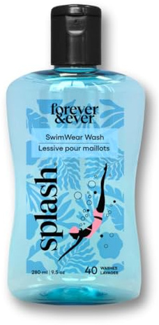 Splash Natural Laundry Detergent for Swimwear, Chlorine Neutralizer Swimsuit Wash, Hypoallergenic Liquid Laundry Detergent, Nontoxic & Color Safe Formula, High Efficiency (HE) Safe, 9.5 oz, 1-Pack