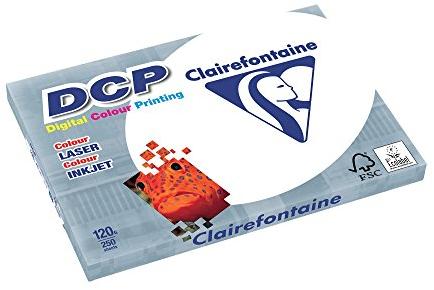 Clairefontaine 1845C Druckerpapier DCP Premium Kopierpapier für farbintensiven Bilderdruck, DIN A3, 29,7 x 42cm, 120g, 1 Ries mit 250 Blatt, Weiß