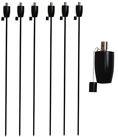 Harbour Housewares Lanterne Noire/Torche de Jardin à Huile/à Paraffine - Design Baril de 1460 mm de diamètre x6