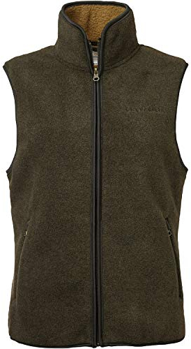 Chevalier Mainstone Fleece Weste Damen – Weiches Fleece, Hoher Kragen mit Kinnschutz – Reißverschlusstaschen vorne, Elastische Abschlüsse – Atmungsaktiv, Wärmend – Skandinavisches Design – Dunkelgrün