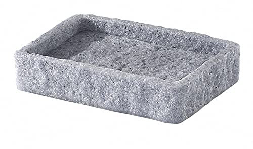 Gedy G-Canton Porta saponetta Grigio, Misure e Peso: 2,4X12,2X8,6 CM & 0,33 kg, Porta Sapone Solido Realizzato in Resina e Sabbia, Finitura Antracite, Design R&S, 2 Anni di Garanzia