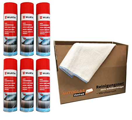 6x Würth- Aktiv-Scheibenreiniger-Schaum + 1 Microfasertuch Classic gratisF