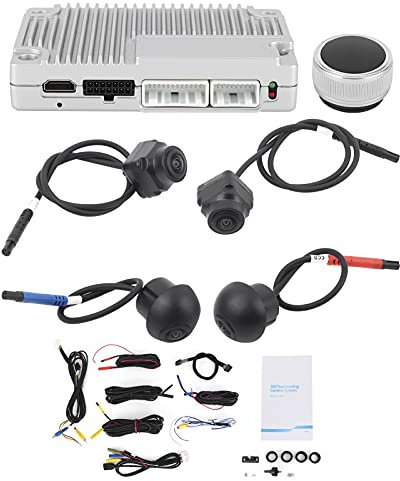 BHDK Système Surround de Vue d'oiseau à 360 degrés, système de caméra de recul de Voiture HD 1080P avec enregistreur DVR, caméra de Vue panoramique Avant/latérale/arrière pour Toutes Les Voitures