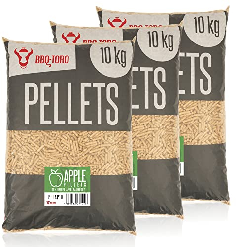 BBQ-Toro Pellets 100 % bois de pommier (30 kg) | Pellets de pommier pour barbecue, fumoir, four à pizza à granulés et systèmes de chauffage | Granulés de barbecue