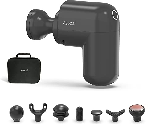 Mini-Massagepistole, Tiefengewebe-Massagepistole mit Heizkopf zur Linderung von Rückenschmerzen, Taschenformat, Percussion-Massagepistole, echte kleine leise Muskelmassagepistole mit Tragetasche