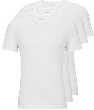 Boss 3-Pack Crew Neck Cotton Jersey T-Shirts Camiseta, Blanco Claro, XL Hombres
