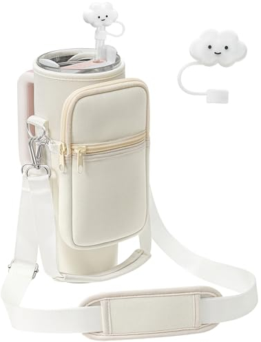 PRAGATISM Bolsa de Transporte con Asa Para Vaso Stanley de 30 Onzas, Bolsillo de Neopreno con Correa Ajustable de 4.9 Pies