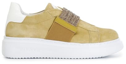 Cafe Noir Sneakers in CAMOSCIO con Fascia Strass - C1DE5015 - Giallo, 39