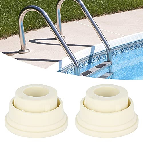 Qivine Poollstege gummibuffert, 2 stycken stege gummipluggar, pooltillbehör vit stege för poolstege, stopp för poolstege, säkerhetsskydd