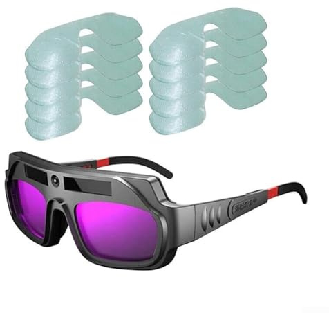 Lunettes de soudage auto-obscurcissantes à énergie solaire Lunettes de protection des yeux avec film de protection pour découpe plasma soudage électrique